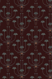 Candelabra Wallpaper - Espresso - Sample