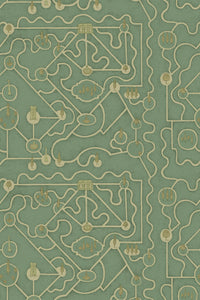 Labyrinth Wallpaper - Teal - Sample